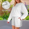 Custom Personalized Women's Long Sleeve Fleece Sweatshirt & Drawstring Shorts Set