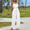 Custom Individualized Women's V-Neck Crop Cami Top & Tie Waist Pants Set