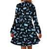 High-Neck Mini Dress With Long Bell Sleeves
