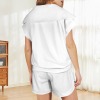 Custom Personalized Women's Short Sleeve Lapel Half Zip Top & Drawstring Shorts Set