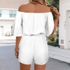 Custom Specialized Off Shoulder Knot Front Pocket Romper