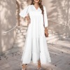 Custom Personalized Women's V Neck Half Sleeve Maxi Dress