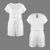 Custom Specialized Womne's Short Sleeve Pockets Drawstring Shorts Romper