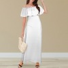 All-Over Print Women's Off-the-Shoulder Ruffled Maxi Dress