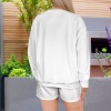 Custom Personalized Women's Long Sleeve Fleece Sweatshirt & Drawstring Shorts Set