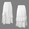 Custom Personalized Women's High Side Split Ruffle Hem Maxi Skirt