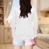 Girls' All Over Print Round Neck Long Sleeve Pajama Top