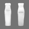 Custom Personalized Women's Strapless Tube Top Slit Maxi Bodycon Party Dress