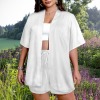 Custom Individualized Open Front Blouse Top & Drawstring Waist Shorts Set