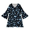 V-Neck Layered Bell-Sleeve Dress