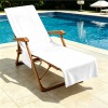Beach Chair Towel Cover with Side Pockets