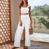 Custom Personalized Women's Tie Shoulder Cami Top & Wide Leg Pants Set