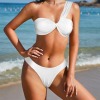 Custom Individualized Twist Ruched One Shoulder Bikini Top & Low Rise Thong Set