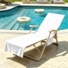 Custom Beach Chair Towel Cover with Side Pockets|Ship From USA