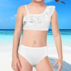 Girls' Asymmetric Ruffle Bikini Two-Piece Swimsuit Set