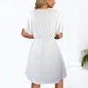 Custom Specialized Women's V-Neck Elastic Waist Casual Dress
