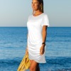 Custom Specialized Women's Round Neck Short Sleeve Wrap Ruched Bodycon Dress