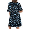 V-Neck Ruffle-Sleeve Dress