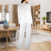 Custom Individualized Women's Round Neck Pocket Long Pajama Sets