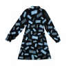 High-Neck Mini Dress With Long Bell Sleeves