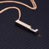 Retractable Engraved Double-layer diamond Necklace Bar