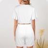 Custom Personalized Women's Flutter Sleeve Crop Top & High Waist Shorts Set