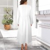 Custom Individualized Women's V-Neck Tassel Long Sleeve Maxi Dress