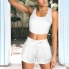 Custom Personalized Women's Crew Neck Tank Top & Drawstring Pocket Shorts Set
