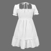 Custom Personalized Girl's Puff Sleeve Frill Trim Dress