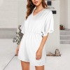 Custom Individualized Women's V-Neck Batwing Sleeve Lace Up Short Romper