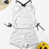 Custom Personalized Women's Drawstring Cross Back Tankini Set