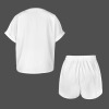 Custom Personalized Women's V-Neck Short Sleeve Drawstring Shorts Set