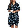 V-Neck Ruffle-Sleeve Dress