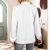 Custom Specialized Women's Long Sleeve Ruffled Trim  V Neck Shirts