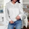 Custom Specialized Women's Pleated Puff Sleeve Hooded Fleece Sweatshirt