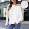 Custom Personalized Casual Long Batwing Sleeve Off Shoulder Sweater