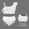 Girls' Asymmetric Ruffle Bikini Two-Piece Swimsuit Set