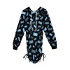 Long-Sleeved Hooded Drawstring Sweatshirt Dress