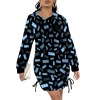 Long-Sleeved Hooded Drawstring Sweatshirt Dress