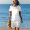 Custom Specialized Women's Round Neck Short Sleeve Wrap Ruched Bodycon Dress