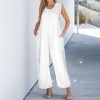 Custom Personalized Women's Sleeveless Round Neck Pocket Jumpsuit