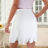 Custom Personalized Women's Tie Side Waist Ruffle Hem Mini Skirt