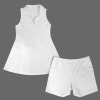 Custom Women's Separates Inner Shorts & Sleeveless Lapel Zipper Pocket Sport Dress