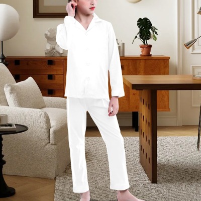 All-Over-Print Girls' V-Neck Long Pajama Set