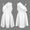 Custom Personalized Girls One Shoulder Ruffled Casual Dress