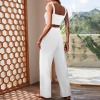 Custom Personalized Women's Tie Shoulder Cami Top & Wide Leg Pants Set