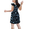 Square-Neck Ruffled-Sleeve Dress
