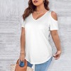Custom Individualized Women's V-Neck Cold Shoulder T-Shirts