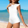 Girls'  Ruffle Trim One-Piece Swimsuit