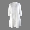 Custom Personalized Women's V-Neck Button Half Sleeve Shirt Dress